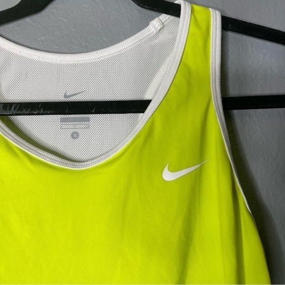 Nike Dri Fit Neon Green Running Tank Top - Picture 2 of 4